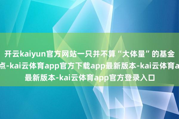 开云kaiyun官方网站一只并不算“大体量”的基金不测闯入市集焦点-kai云体育app官方下载app最新版本-kai云体育app官方登录入口