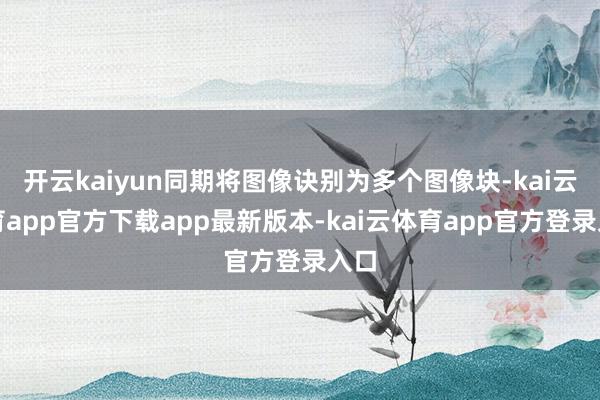 开云kaiyun同期将图像诀别为多个图像块-kai云体育app官方下载app最新版本-kai云体育app官方登录入口