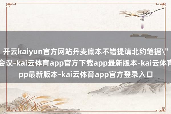 开云kaiyun官方网站丹麦底本不错提请北约笔据